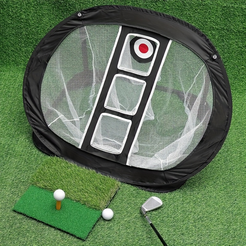 Portable Golf Chipping Net Set with Mini Hitting Mat